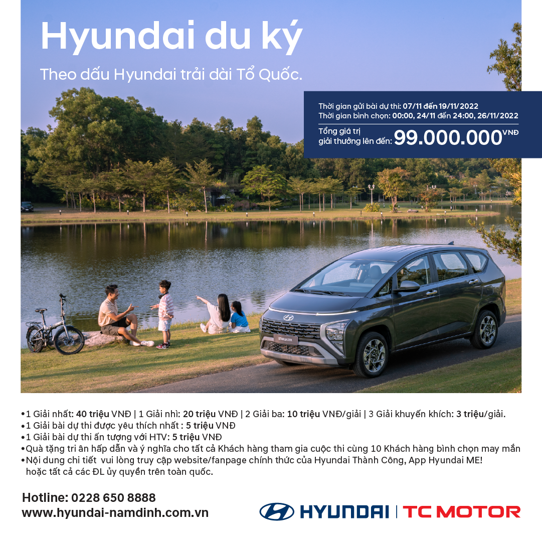 Cuộc thi Hyundai du ký với tổng giải thưởng tới 99 triệu đồng.