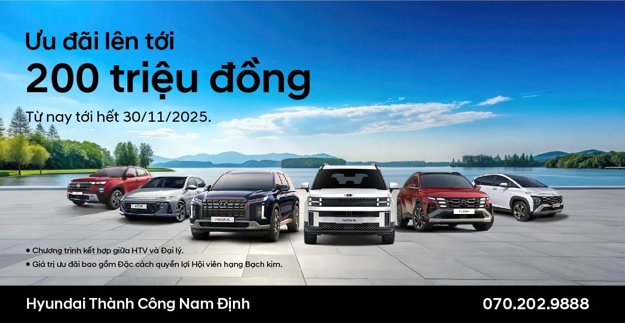 Chương trình ưu đãi hấp dẫn tháng 11 tại Hyundai Nam Định